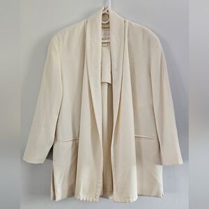 ESCADA Margaretha Ley Blazer Cream Wool Cashmere Jacket Open Front Size 36